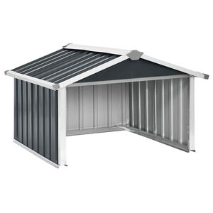 vidaXL Abrigo para corta-relva 92x97x63 cm a&ccedil;o galvanizado antracite