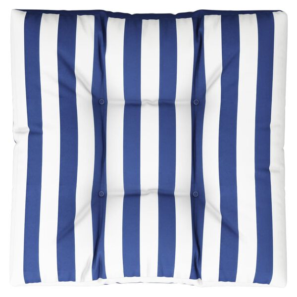 vidaXL Almofad&atilde;o para sof&aacute; de paletes 70x70x12 cm tecido azul/branco