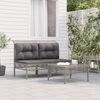 vidaXL 3 pcs conjunto lounge de jardim c/ almofad&otilde;es vime PE cinzento