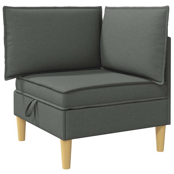 vidaXL Puff de armazenamento Cinza Escuro