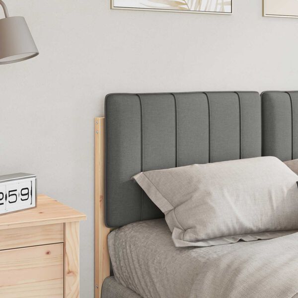 vidaXL Cabeceira estofada com cabeceira Marrom e Cinza Claro 120 cm