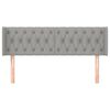 vidaXL Cabeceira de cama c/ abas tecido 147x16x78/88 cm cinzento-claro