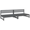 vidaXL Sof&aacute;s de centro para jardim 2 pcs 120x80 cm pinho maci&ccedil;o cinza