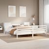 vidaXL Cama com estante sem colchão 180x200 cm pinho maciço branco