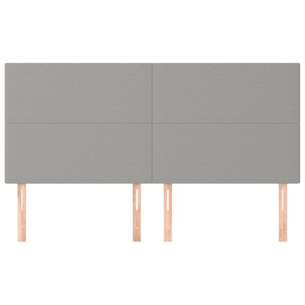 vidaXL Cabeceira Cinza Claro 160x5x118/128 cm Tecido