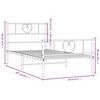 vidaXL Estrutura de cama com cabeceira e p&eacute;s 90x200 cm metal branco