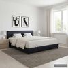 vidaXL Estrutura de cama 160x200 cm couro artificial preto