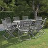 vidaXL 9 pcs conjunto de jantar jardim madeira ac&aacute;cia maci&ccedil;a cinzento
