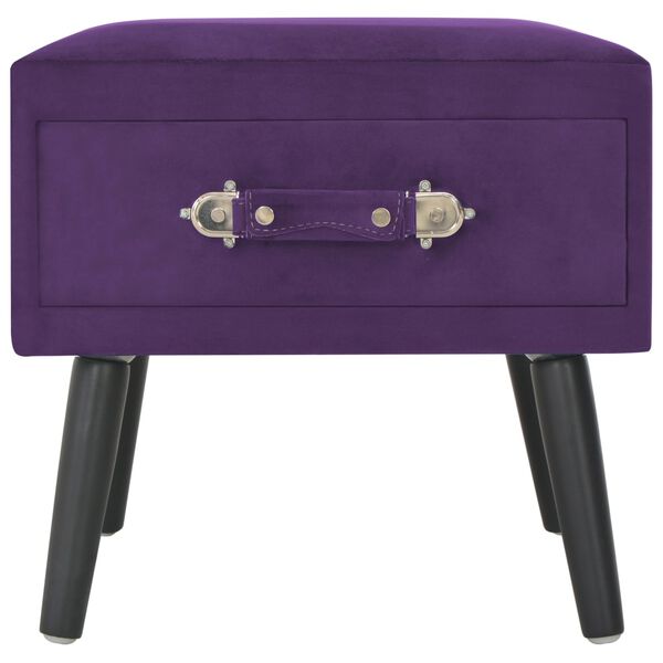 vidaXL Mesa-de-cabeceira 40x35x40 cm veludo roxo escuro
