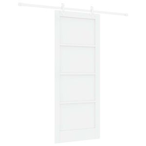 vidaXL Porta Deslizante Branco 83 x 202 cm Madeira de Pinho Maci&ccedil;a