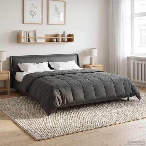 vidaXL Duvet de Ano Inteiro Colchonete Antracite 220 x 260 cm