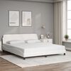 vidaXL Estrutura de cama Dover 180x200 cm couro artificial branco