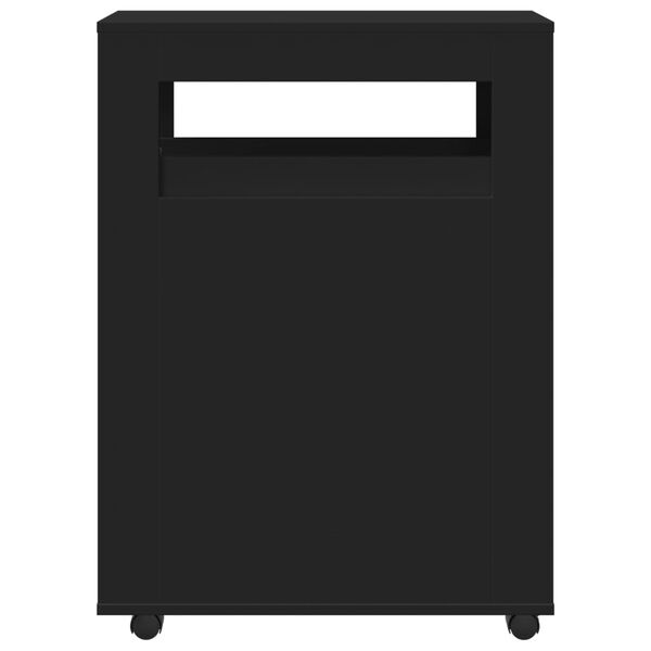 vidaXL Armário de WC estreito com rodas derivados de madeira preto