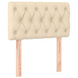vidaXL Cabeceira de cama tecido 80x7x78/88 cm creme