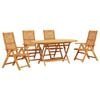 vidaXL Conjunto de Jantar para Jardim 5 pcs Castanho