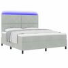 vidaXL Cama Box Spring LED Cinzento-claro 180 x 200 cm Veludo