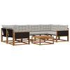 vidaXL Conjunto de Sof&aacute;s para Exterior 7 pcs Natural e Cinzento-Claro