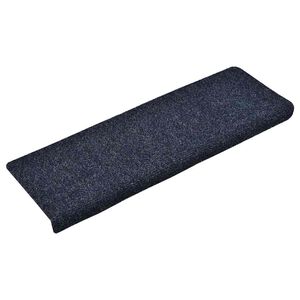 vidaXL Tapetes de escada autoadesivos 15 pe&ccedil;as 65x21x4 cm azul com borda retangular