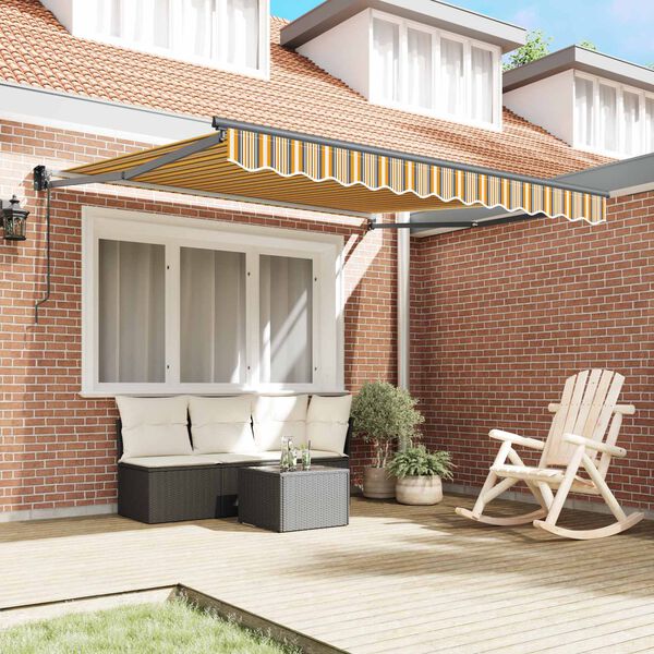 vidaXL Toldo Retr&aacute;til Multicolor 300 x 250 cm Poli&eacute;ster e Alum&iacute;nio