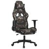 vidaxL Cadeira de gaming com apoio de p&eacute;s tecido Preto e camuflagem