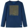 vidaXL T-shirt de manga comprida para crian&ccedil;a azul-marinho 116