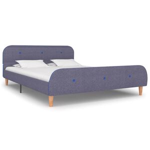 vidaXL Estrutura de cama sem colch&atilde;o 135x190 cm tecido cinzento-claro
