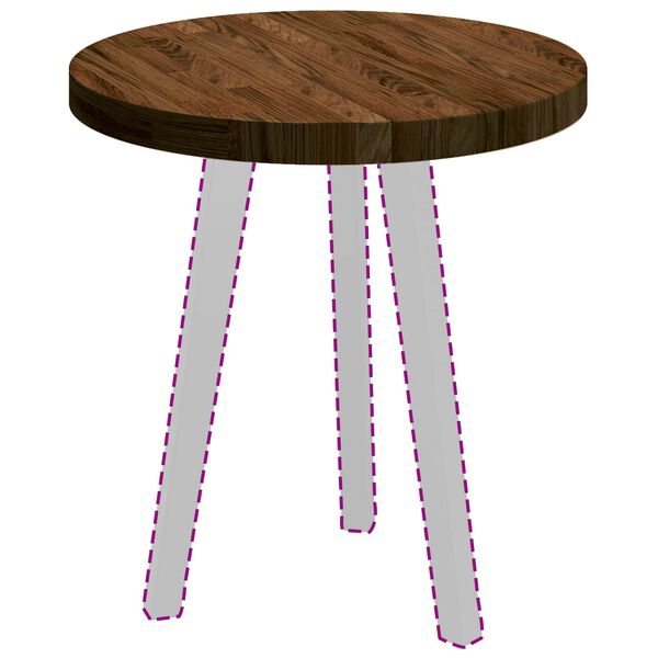 vidaXL Tampo de Mesa Marrom Escuro &Oslash; 50 x 4 cm