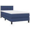 vidaXL Cama box spring c/ colch&atilde;o e LED 90x200 cm tecido azul