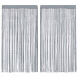 vidaXL Cortinas de fios 2 pcs 140x250 cm cinzento-claro