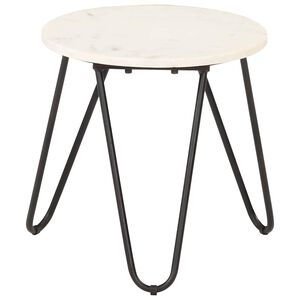 vidaXL Mesa centro 40x40x40cm pedra genu&iacute;na textura m&aacute;rmore branco