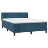 vidaXL Cama com molas/colch&atilde;o 140x190 cm veludo azul-escuro