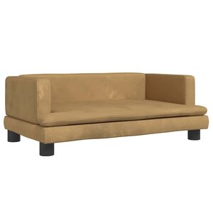 vidaXL Cama para c&atilde;es 80x45x30 cm veludo castanho