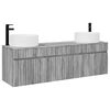 vidaXL Conjunto de Arm&aacute;rios para Banheiro 3 unid. Sonoma cinzento