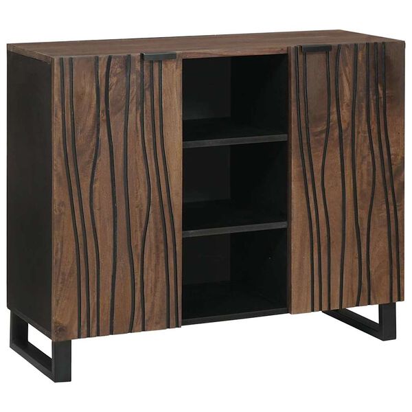 vidaXL Buffet Castanho 90 x 33 x 75 cm Madeira de mangueira maci&ccedil;a