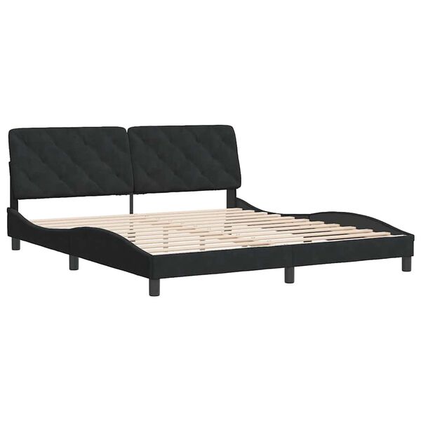 vidaXL Estrutura de cama sem colch&atilde;o 180x200 cm veludo preto