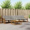 vidaXL Conjunto de Sof&aacute;s para Exterior 5 pcs Cinza Natural e Claro