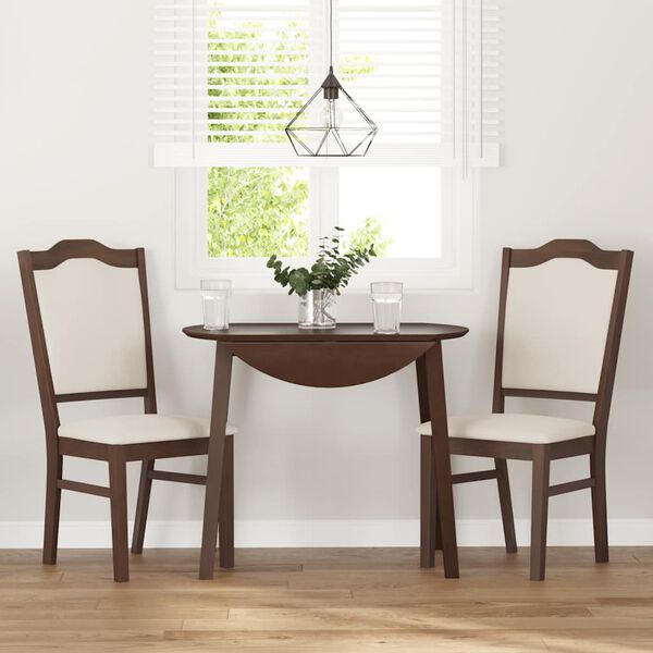 vidaXL Cadeiras de jantar com almofadões 2 pcs madeira maciça castanho