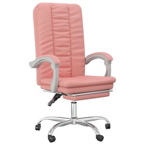 vidaXL Cadeira de escrit&oacute;rio reclin&aacute;vel couro artificial rosa