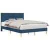 vidaXL Estrutura da Cama com cabeceira Azul 140 x 190 cm Tecido