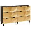vidaXL Conjunto de Buffets 2 unid. 120 x 33 x 75 cm Preto e Lat&atilde;o