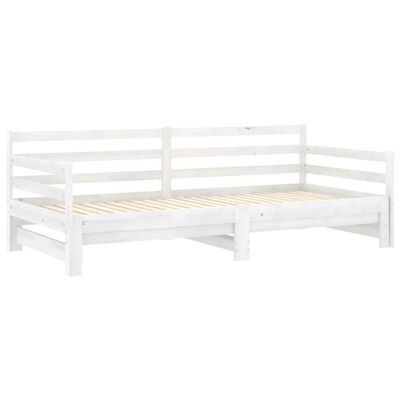 vidaXL Estrutura sofá-cama de puxar 2x(90x200) cm pinho maciço branco