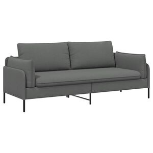 vidaXL Sof&aacute; de 3 Lugares Cinzento-Escuro 222 x 81 x 89 cm Tecido