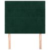 vidaXL Cabeceira Verde Escuro 80x5x118/128 cm Veludo