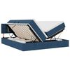vidaXL Cama de Armazenamento LED com Colch&atilde;o Azul 200 x 200 cm Tecido