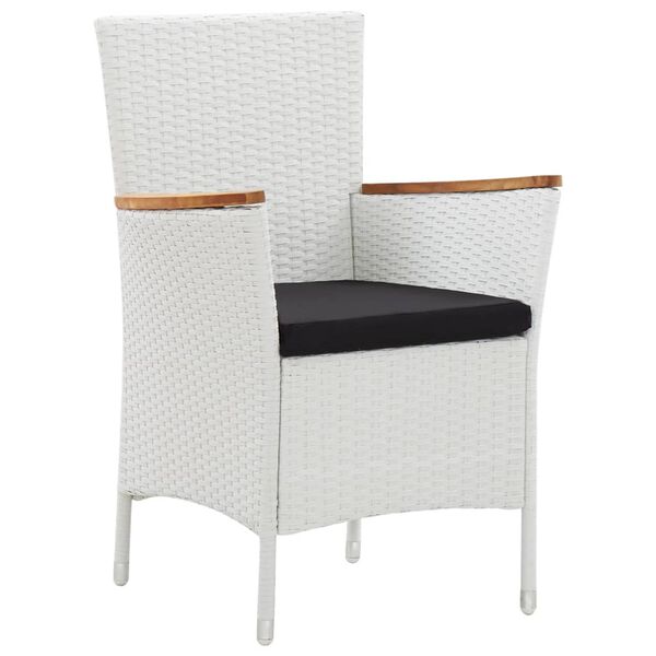 vidaXL 7 pcs conjunto de jantar para jardim vime PE branco