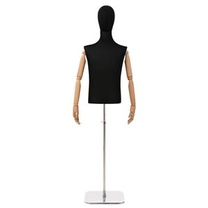 vidaXL Mannequin Ajust&aacute;vel de 170-218 cm com Base Masculino PP Preto