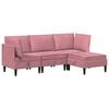 vidaXL Conjunto de M&oacute;veis para Sala de Estar 4 pcs Rosa Veludo