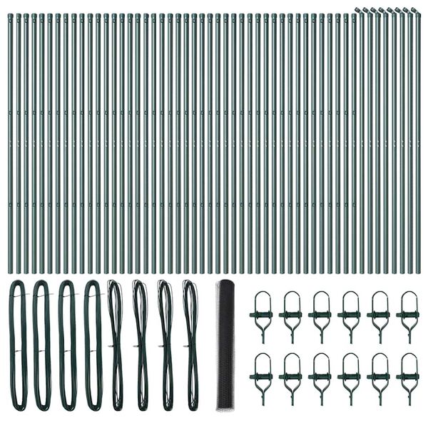 vidaXL Poste de Cerca Cinzeto 100 x 1,2 m (malha de 25 mm) A&ccedil;o e PVC