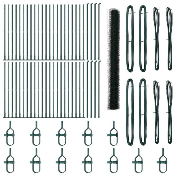 vidaXL Poste de Cerca Verde 100 x 1,6 m (malha de 36 mm) A&ccedil;o e PVC