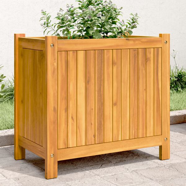 vidaXL Vaso/floreira de jardim com forro 54x31x50 cm ac&aacute;cia maci&ccedil;a